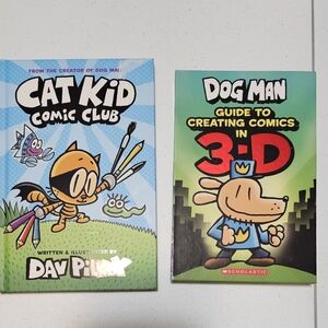 Cat Kid Comic Club Book And Dog Man Guide To Creating Comics by Dav Pilkey NIP